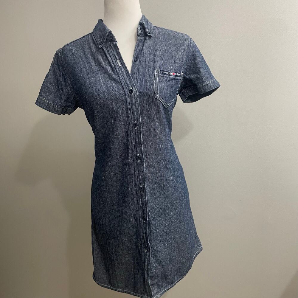 Tommy Hilfiger Vintage Y2K Denim Shirt Dress Medium